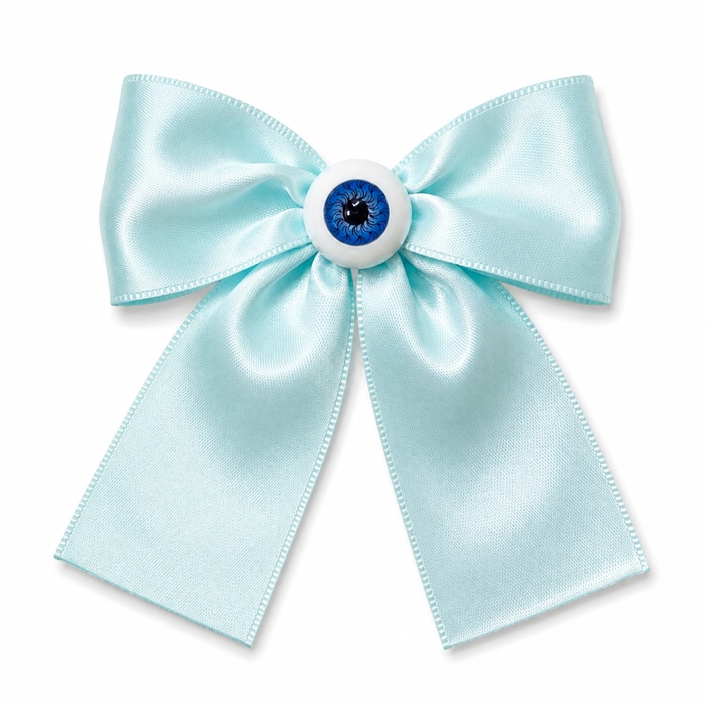 Bow Eyeball Clip – 1.5” Ribbon - Sea Nymph